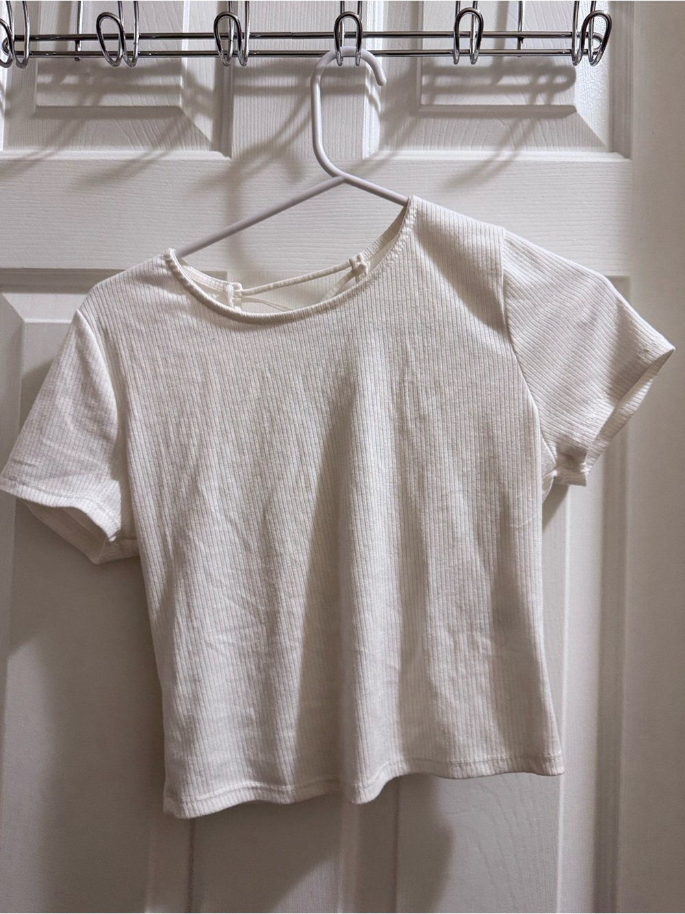 Heart Hips Cream Ribbed Short-Sleeve Tee